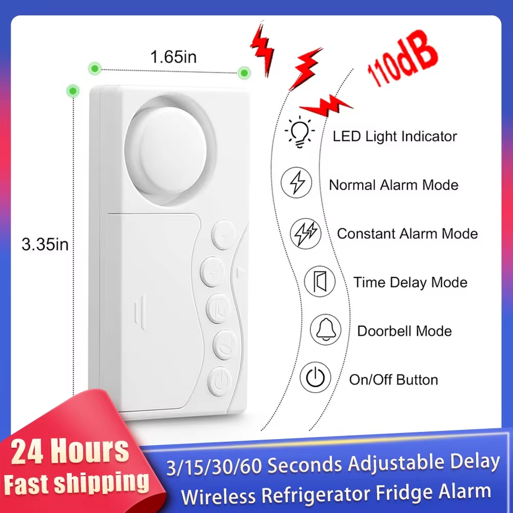 Wireless Door Sensor - إنذار ثلاجة تأخير قابل للتعديل ،